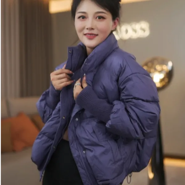 【耿老板6104#P】针织袖精致短款25新款面包服保暖战袍安心绒羽绒服