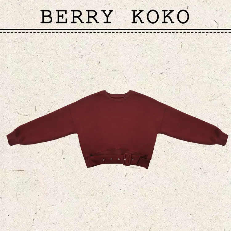 早春“四季款”“果冻棉”重磅洗水“腰带款”显瘦百搭卫衣T93