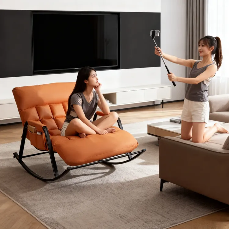 【鹭岛森林】双人折叠摇摇椅阳台躺椅客厅休闲躺椅午睡椅懒人沙发