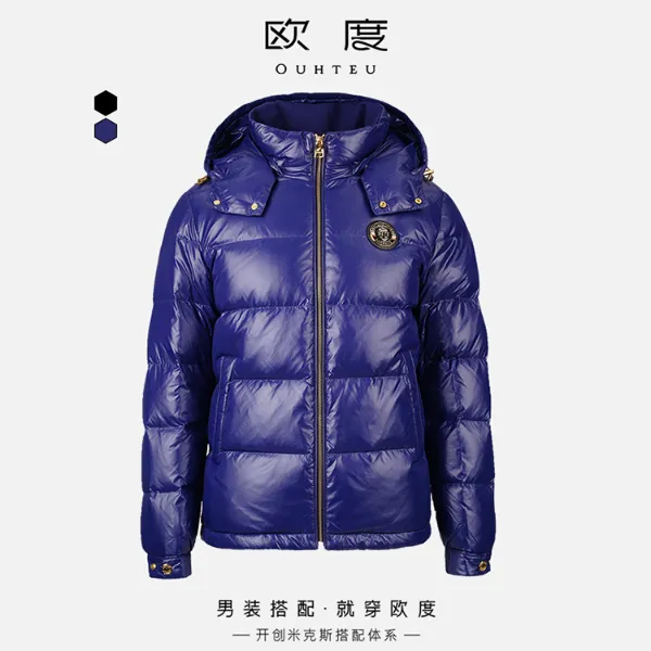OUHTEU/欧度【圣马可飞狮 大朵鸭绒】秋冬男款连帽羽绒服多色7768