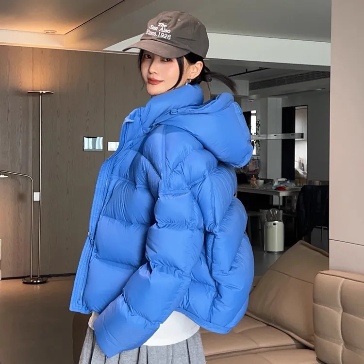 杨紫同款新国标90绒短款龟背泡芙可拆卸连帽羽绒服女1