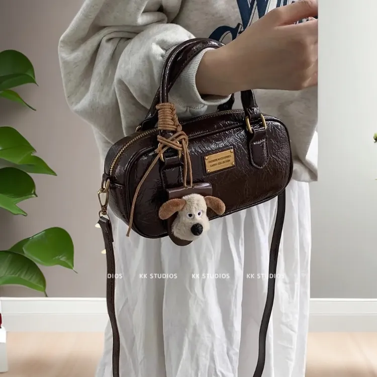 韩系小众手提包包女款爆款2025新款秋冬复古时尚枕头包百搭斜挎包