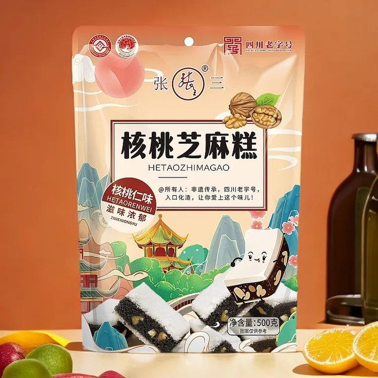 zhangsan/张三 四川眉山仁寿特产张三芝麻糕含黑芝麻核桃休闲零食