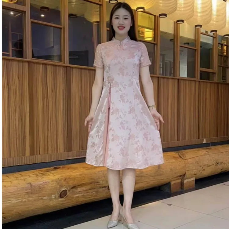 新中式国风改良旗袍连衣裙2025新款女夏气质妈妈装裙子