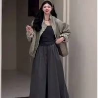 秋季新款时尚高级宽松休闲中款英伦风小个子夹克风衣外套女68251
