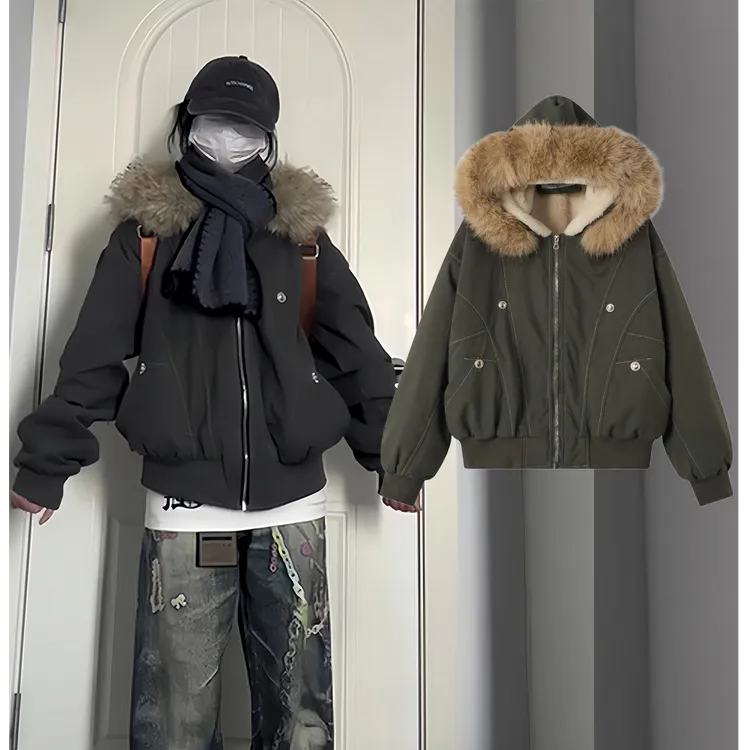 冬季棉服女2025新款座山雕外套棉衣加绒加厚派克服小个子短款棉袄