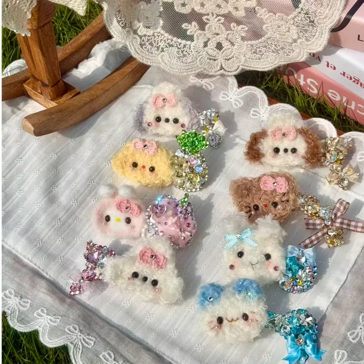 宠物发夹 直播间专拍选款 毛毡顶夹 no退no换~ 手工制品默认微瑕