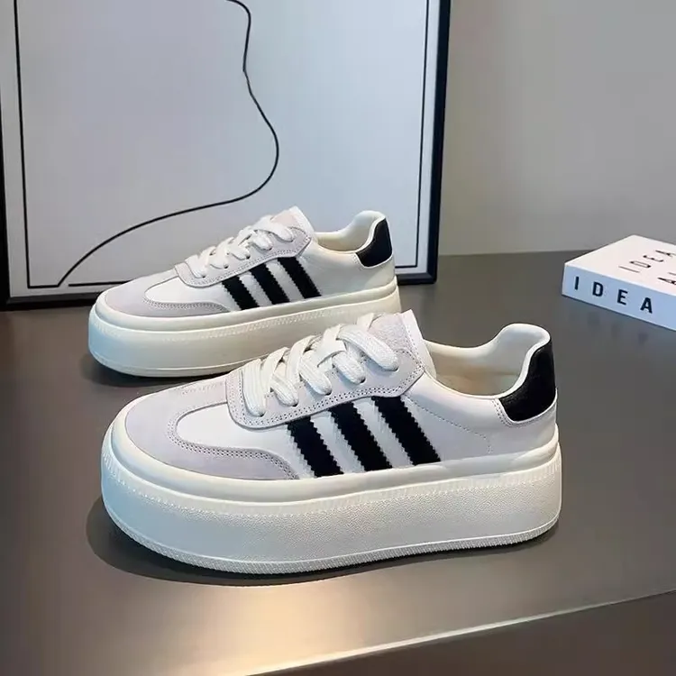 卓诗尼【断码清仓】德训鞋女2025春夏季新款百搭厚底休闲运动板鞋女