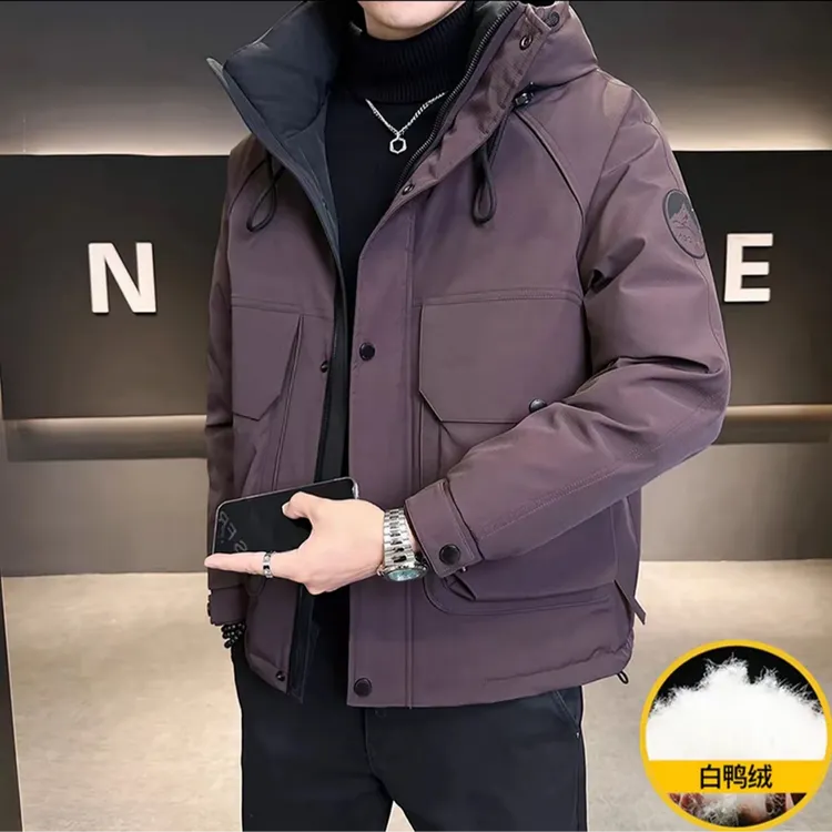 【国标羽绒服】户外冬季连帽防风防水抗寒情侣极简羽绒服#916