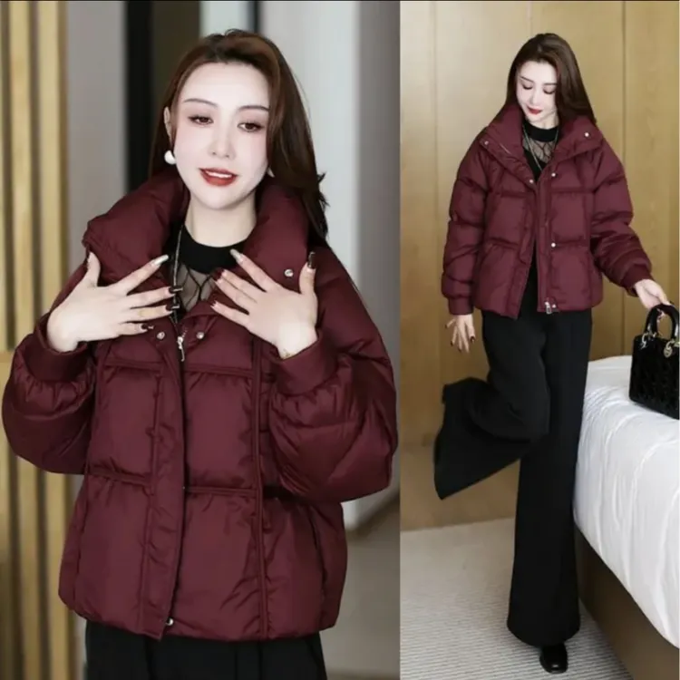 加厚外套短款棉服休闲百搭时尚短款棉衣宽松保暖立领冬季外套507