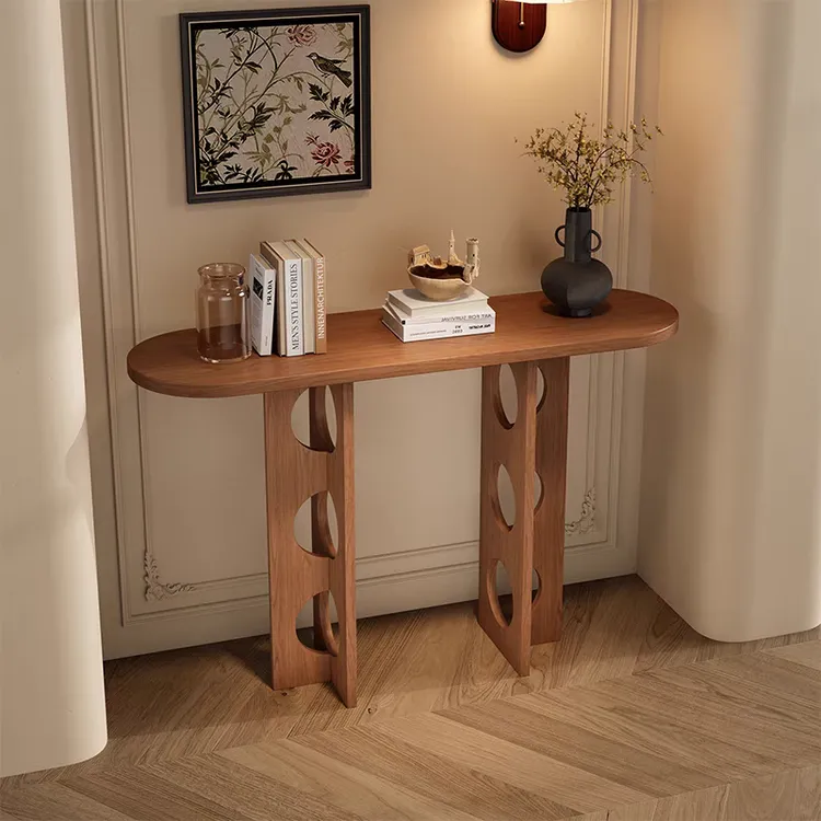 中式实木拼色客厅端景台——精湛工艺E0级环保支持定制喷漆饰面适