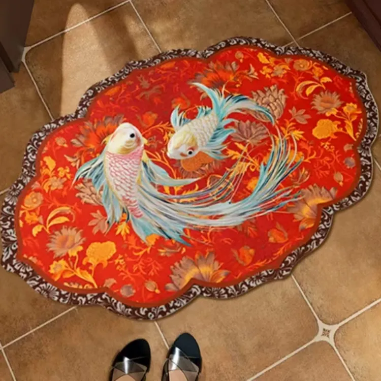 金玉满堂复古家用桌垫台面垫软硅胶卫生间门口吸水防滑地垫