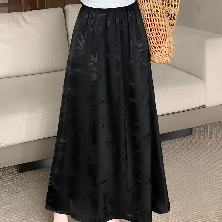 【衣雅严选】1150+-1911#新款重磅时尚款立体雕花高腰大摆半身裙