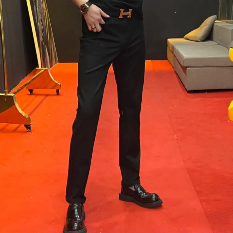 F男士高品质冬季加厚磨毛新款修身休闲裤