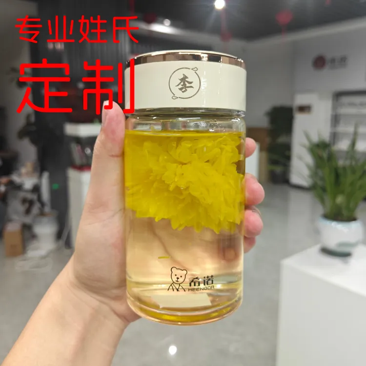 希诺新款定制杯盖姓氏定制优选女神玻璃杯家用办公水杯