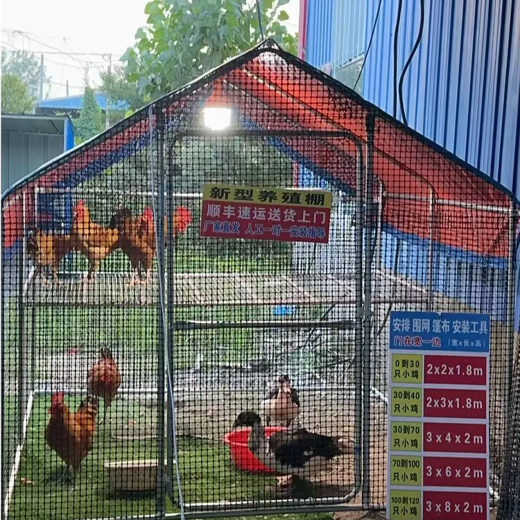 （带半隔床）户外养殖用坚固耐用防雨鸡棚适用于鸡鸭鹅兔子鸽子