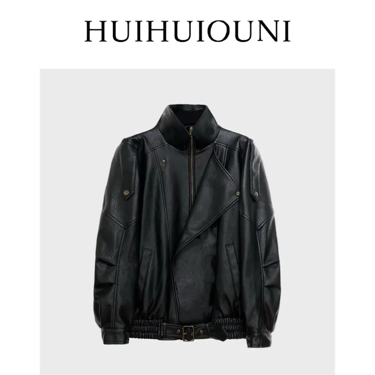 慧慧欧尼   时髦高阶姿态   Designe新款百搭高阶宽松复古款皮衣