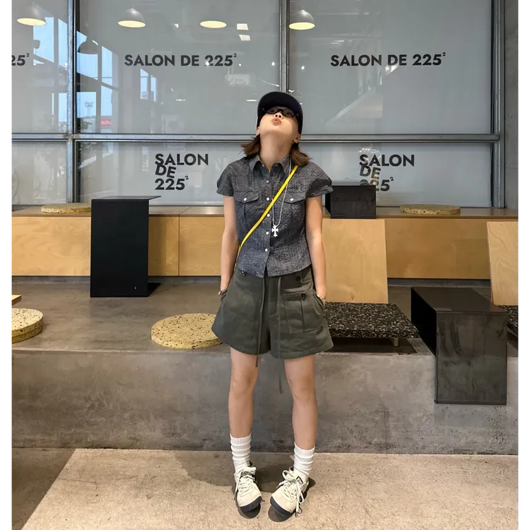 Our2【工装短裤】夏季设计感休闲短裤【X5566】