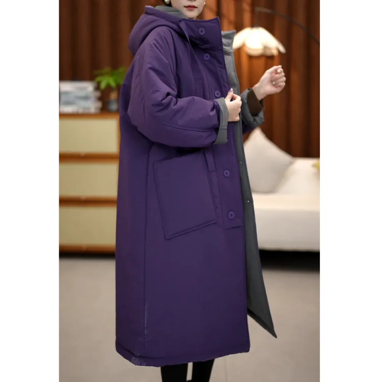 2025冬季新款休闲简约时尚两面穿设计师款棉服棉衣减龄连帽款003