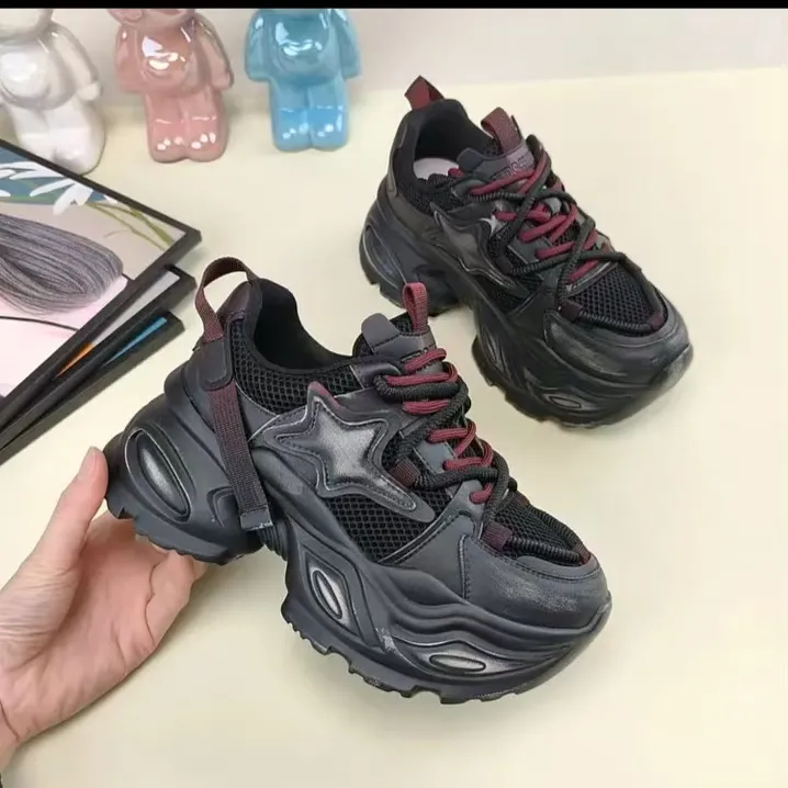 女款休闲鞋老爹鞋ins增高流光女老爹鞋透气厚底T