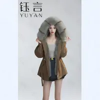 【小狐仙】升级毛袖海宁设计师皮草女新款一衣多穿洋气冬派克服2599