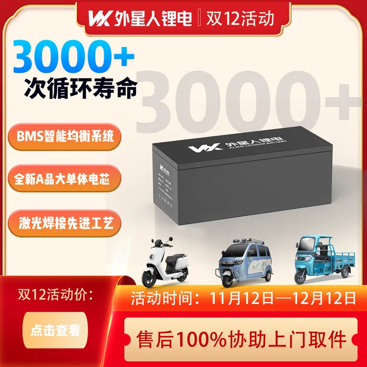 外星人锂电池二轮三轮四轮电动车锂电池60V72V宁德国轩中航锂电池