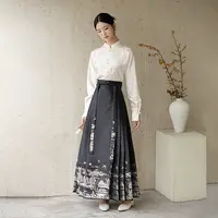 【初蝉衣事】新中式立领对襟国风气质汉服上衣马面裙两件套装230857