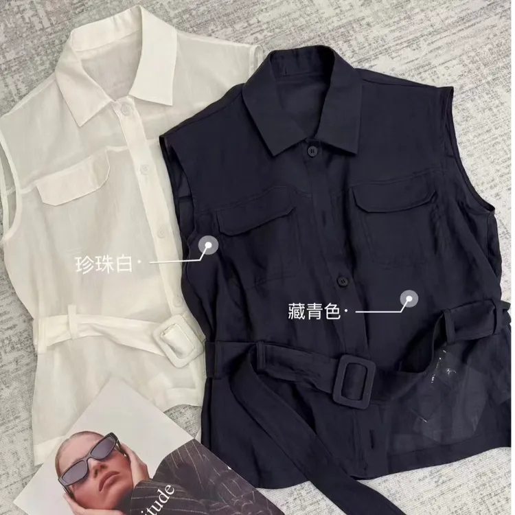 春季新款韩版时尚气质设计感马甲女宽松百搭休闲无袖坎肩上衣8885