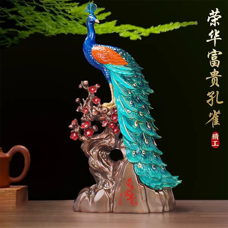 新款孔雀摆件【荣华富贵】装饰品礼物
