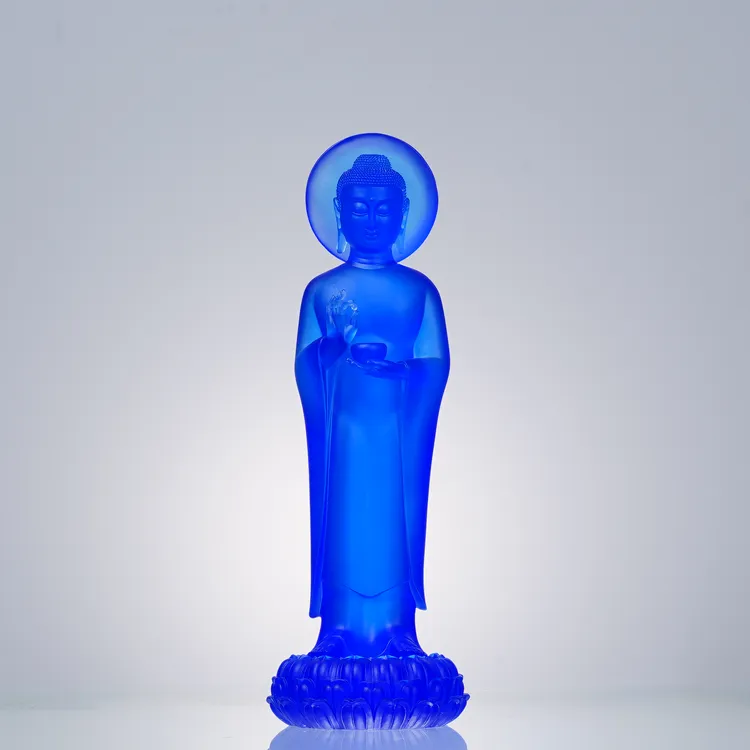 璨石美学【净界药师光(40cm)】琉璃中式纯手工玄关艺术建盏佛像摆件