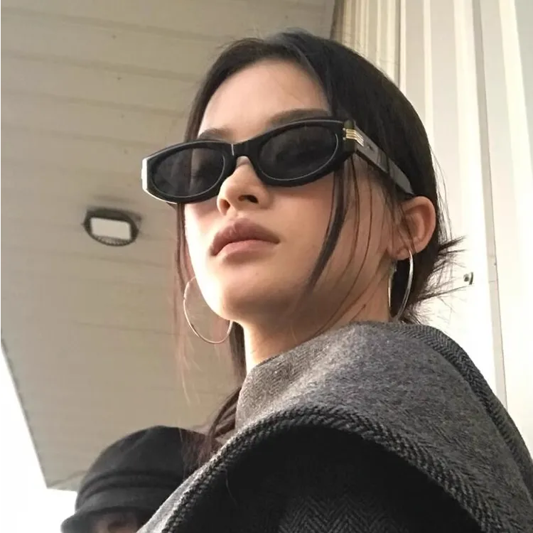 网红同款gm猫眼墨镜女花儿与少年高级感窄框太阳眼镜防紫外线度假