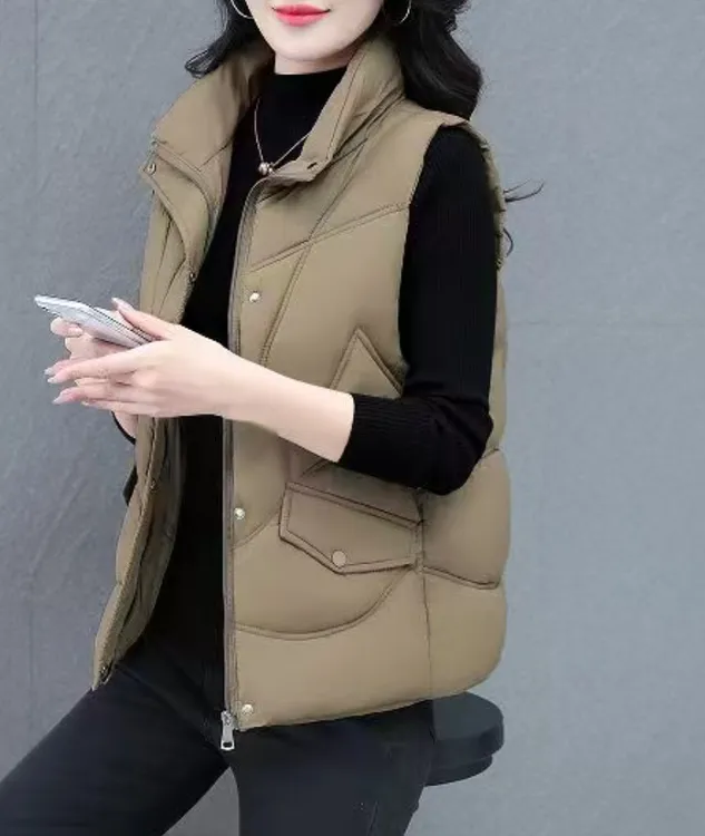 女士短款马甲冬季马夹时尚百搭24881-A122