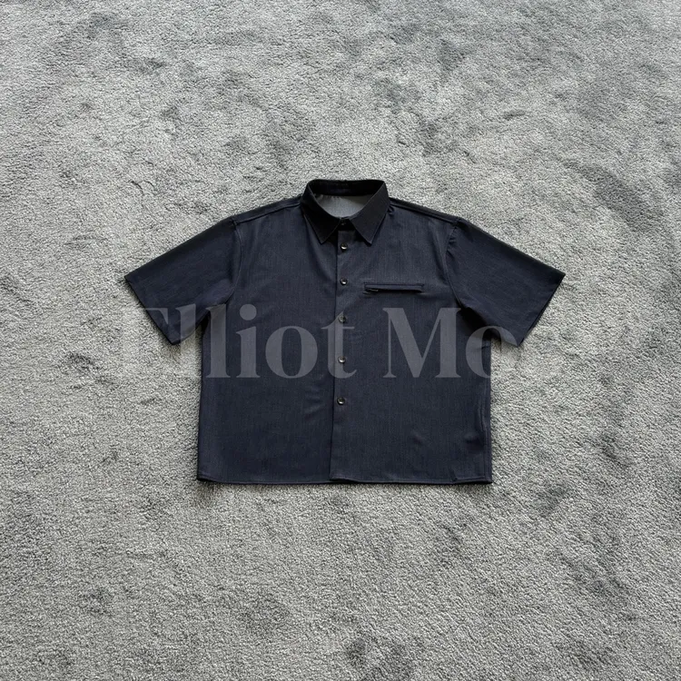Elliot Mos深海微澜~Casual Shirt 230g莱赛尔混纺短袖衬衫-1900