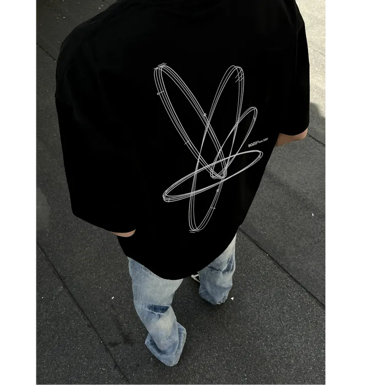 重磅潮牌设计感美式复古短袖男款宽松潮流纯棉个性国潮t恤半袖