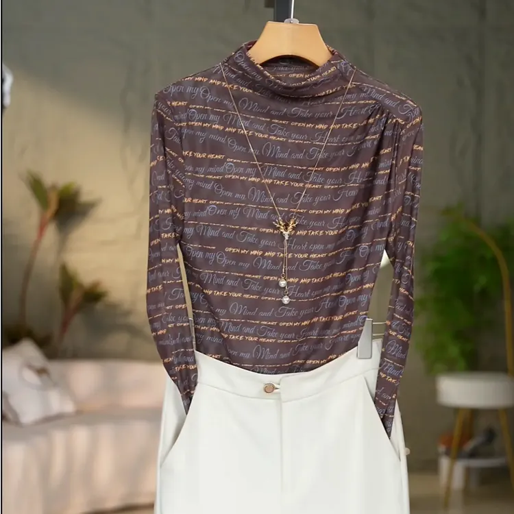 080#高贵上档次小衫2025新款潮流气质时尚显瘦网纱打底衫上衣