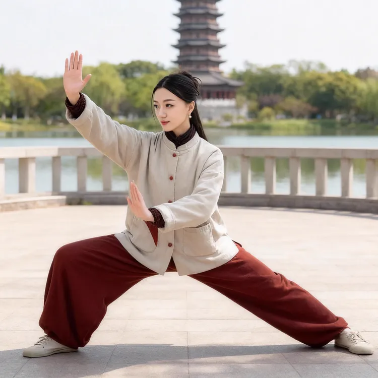 太乙游龙拳太极服冬装女加厚棉袄新中式棉衣八段锦练功服日常可穿