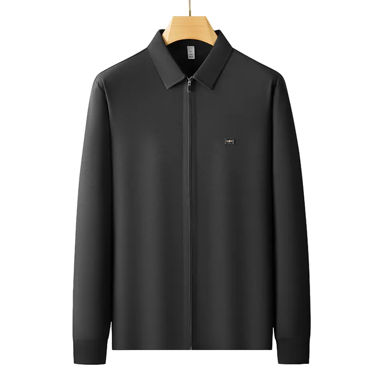 男士秋冬修身百搭潮流翻领纯色时尚男休闲长袖商务外套立体剪裁DP