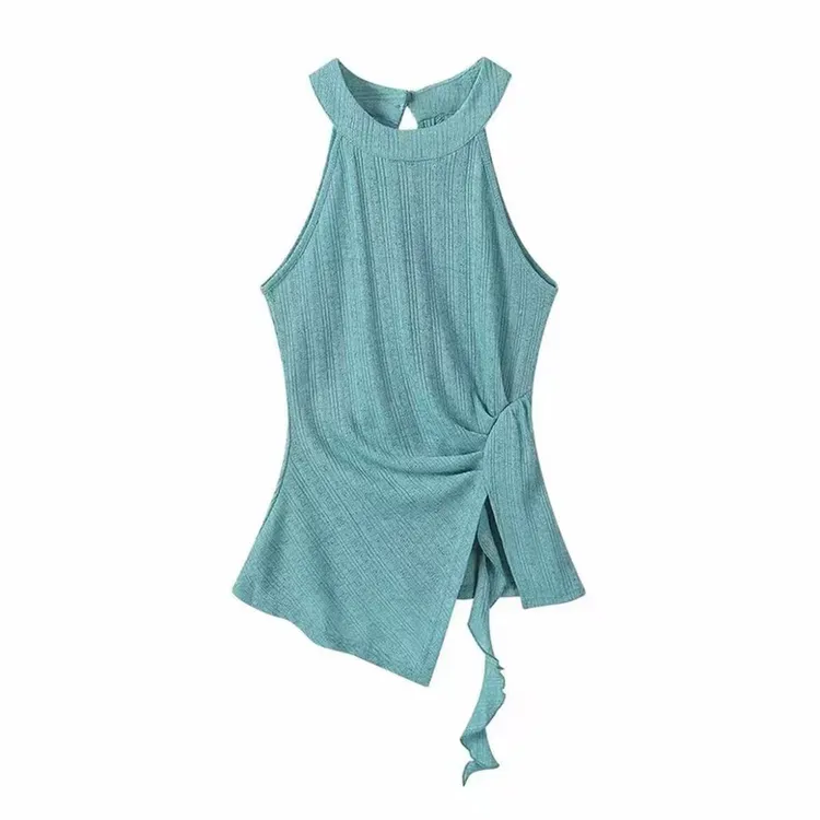 设计感小众绝美修身显瘦挂脖针织衫