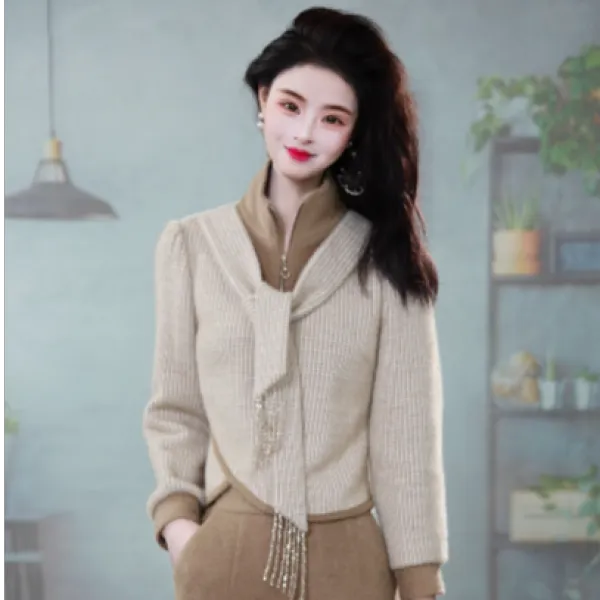 2025秋季新款时尚休闲大气百搭高级设计感减龄收腰显瘦两件套套装