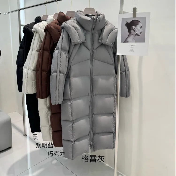 【BOTE专属】905新国标白鸭绒女长款防寒王无缝泡芙羽绒服