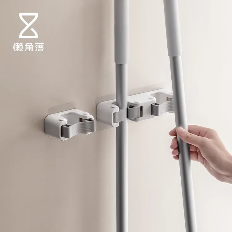 懒角落拖把挂钩免打孔壁挂卫生间浴室收纳整理无痕固定卡扣扫把夹