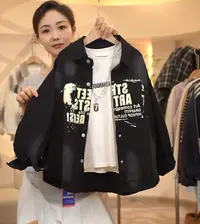 《纯棉衬衫外套》2025新款春秋季纯棉牛仔衬衫男女童学生衬衫夹克
