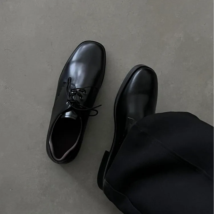 休闲皮鞋男女百搭潮款圆头黑色高级感英伦德比鞋优雅商务通勤男鞋