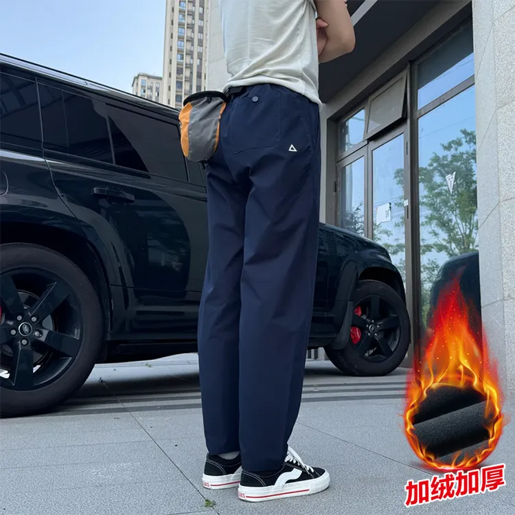 2025新款秋冬户外工装机能软壳冲锋裤时尚宽松百搭高街休闲男裤