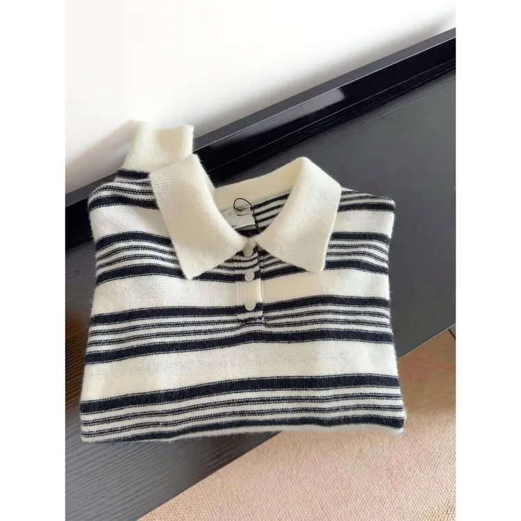 一眼惊艳感！新复古条纹保暖毛衣女秋冬季宽松百搭韩系洋气针织衫