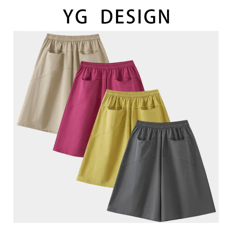 YG2082山系五分花苞裙裤显瘦运动时尚百搭女士夏季宽松高腰阔腿