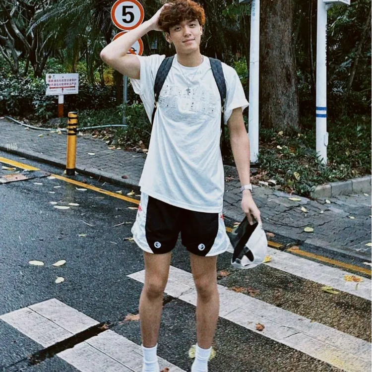 美式复古撞色拼接四分裤男夏季25SS太极系列运动休闲健身训练短裤