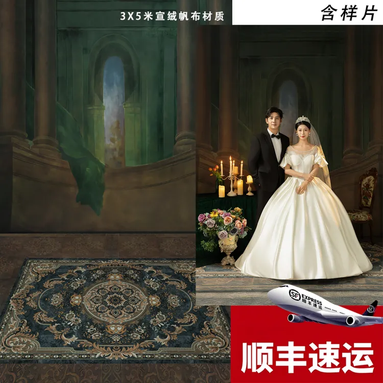 网红店必拍风格 油画背景 摄影背景 新款流行摄影背景