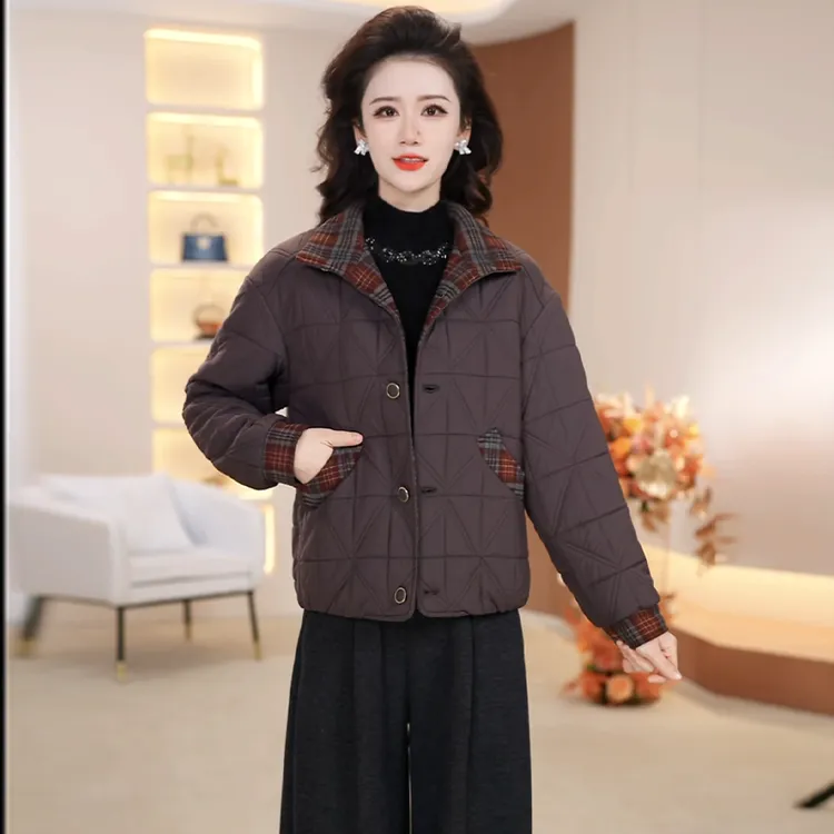秋冬新款优雅气质女装时尚加棉加厚休闲短外套【358#】