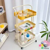 零食置物架多层收纳架推车碳钢家用收纳架可移动渐变厨房置物架